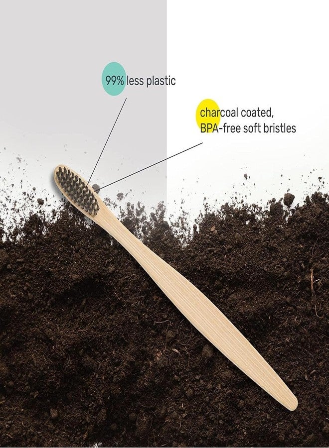 AKKIAGRO Natural Bamboo Toothbrush, [Pack of 4] - Image 5